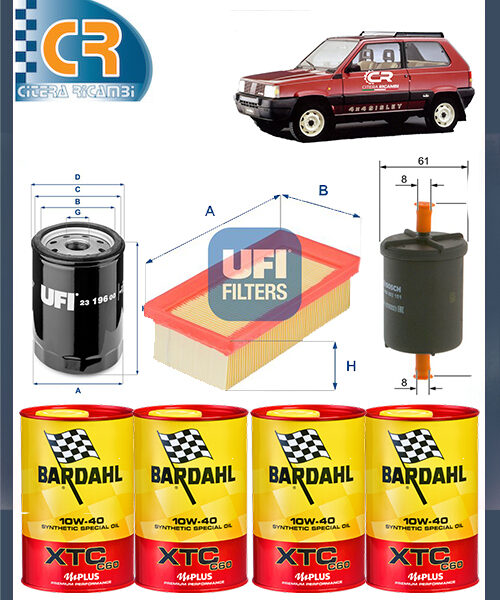 tagliando Fiat Panda 4x4 fire olio Bardahl 10w40